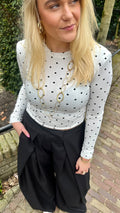 Polka Dot Longsleeve White