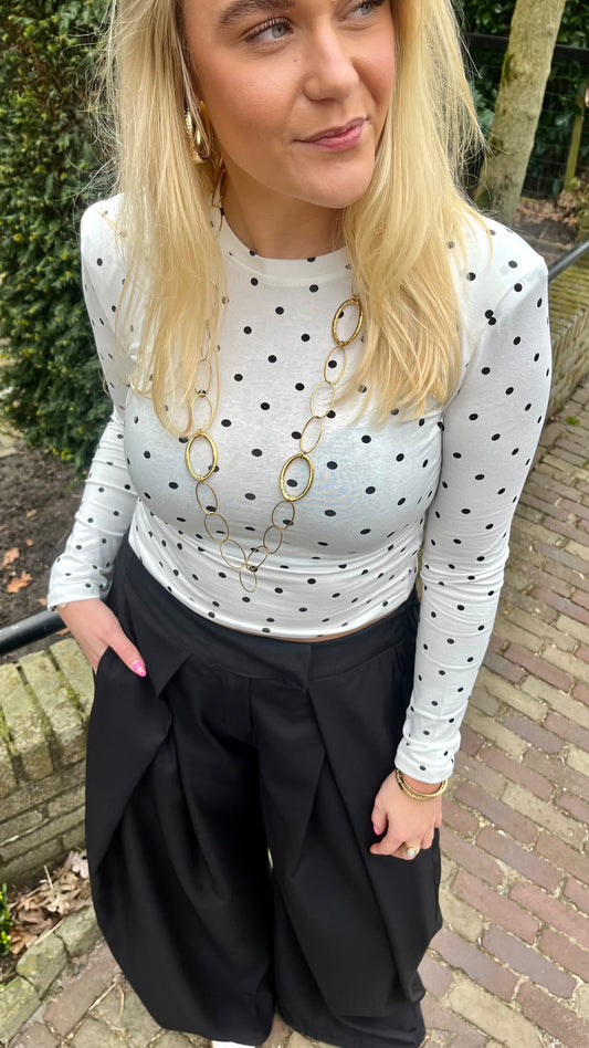 Polka Dot Longsleeve White