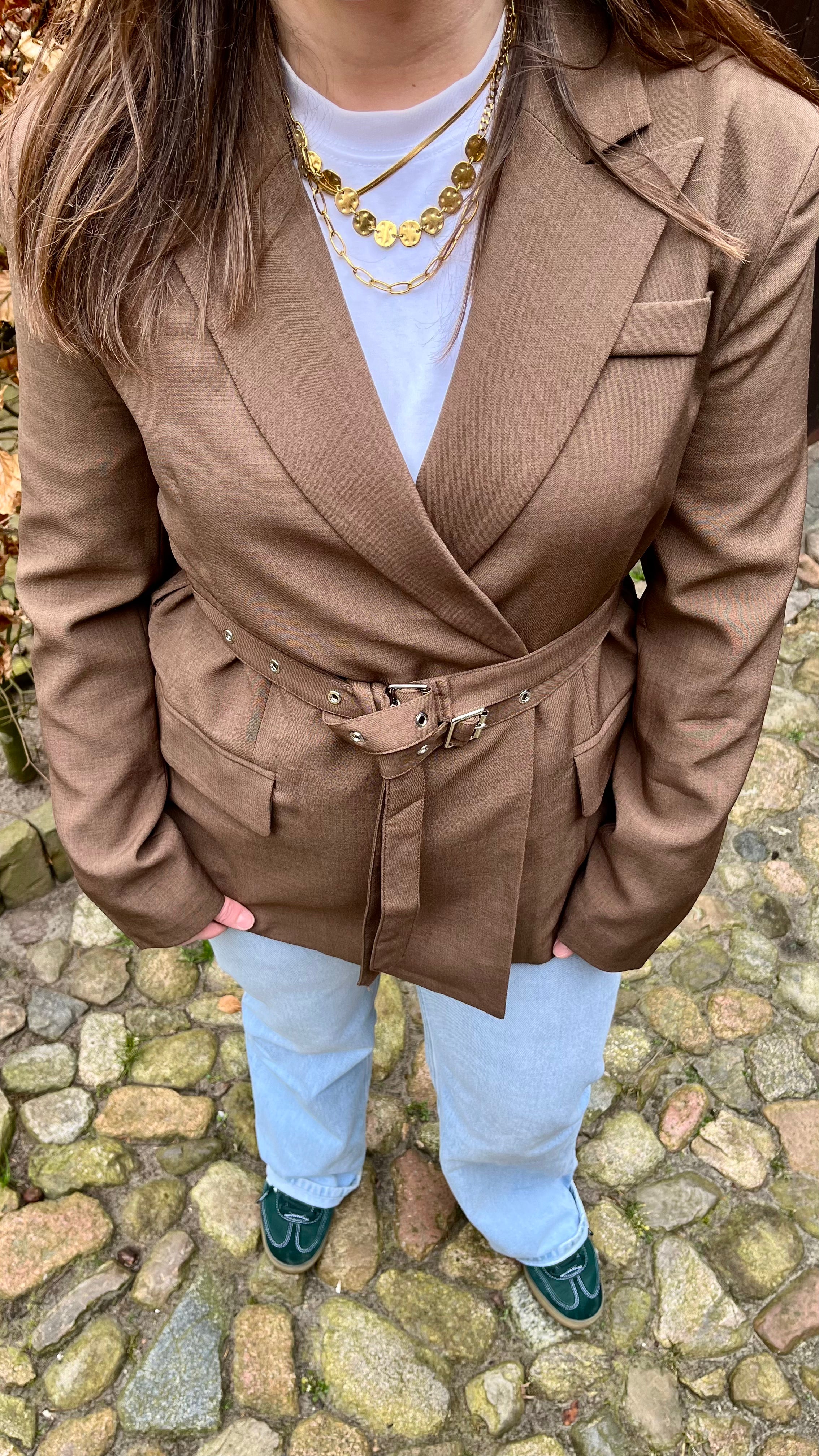 Noor Belted Blazer Brown