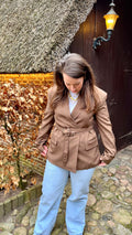 Noor Belted Blazer Brown