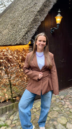 Rosie Tie-Up Blazer Brown