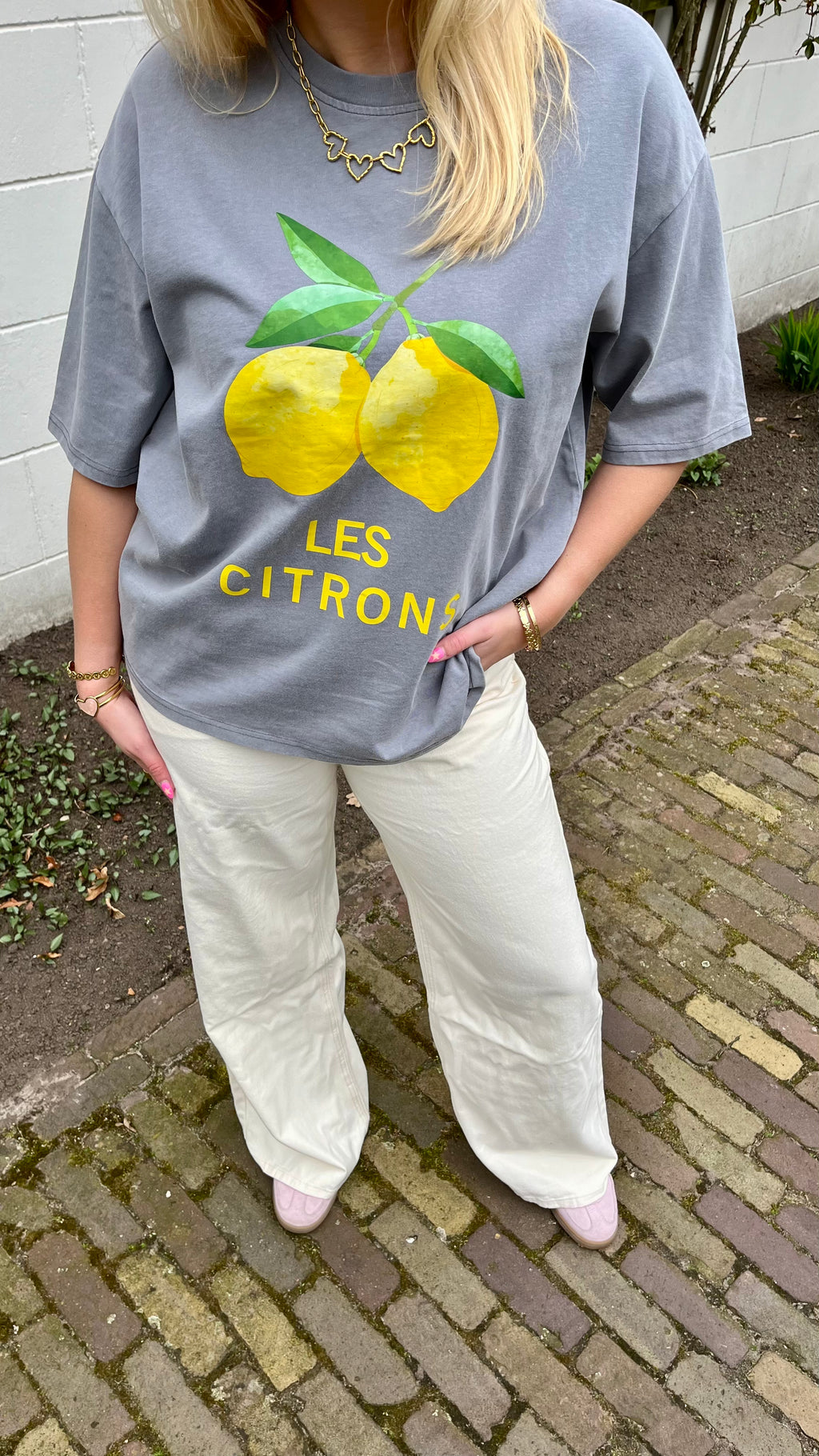 Lemon Bloom Tee Grey