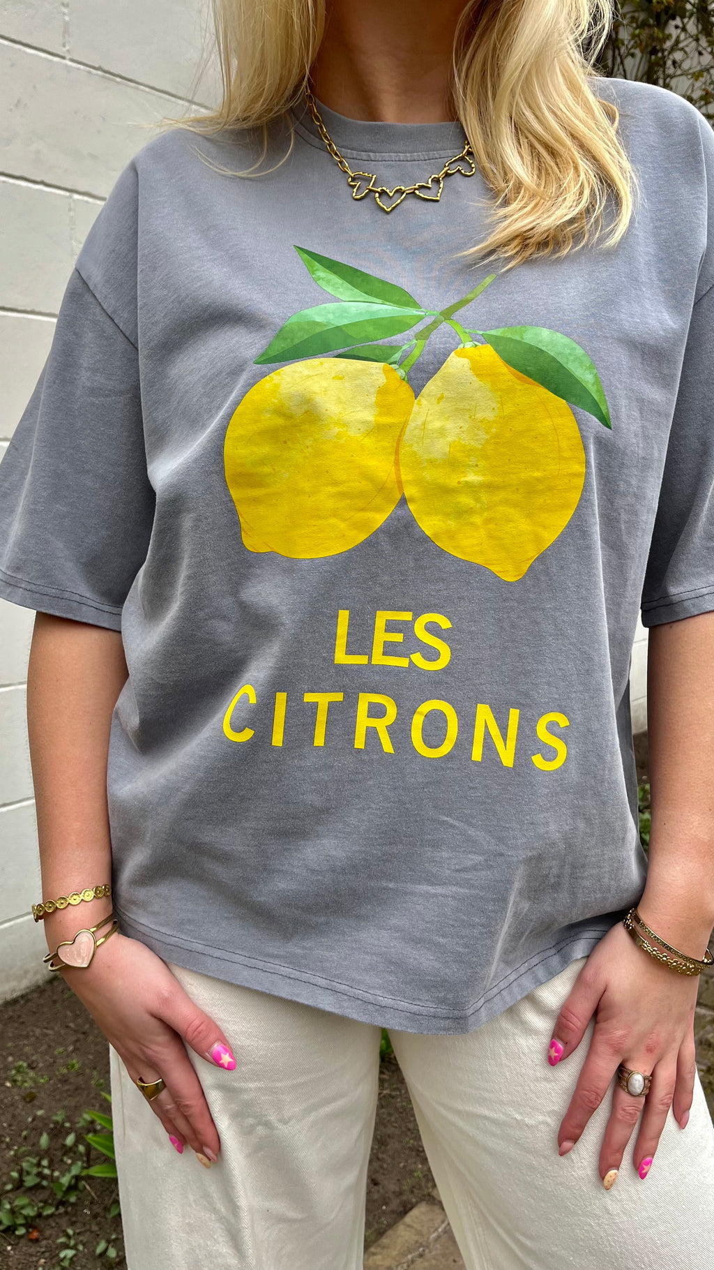 Lemon Bloom Tee Grey