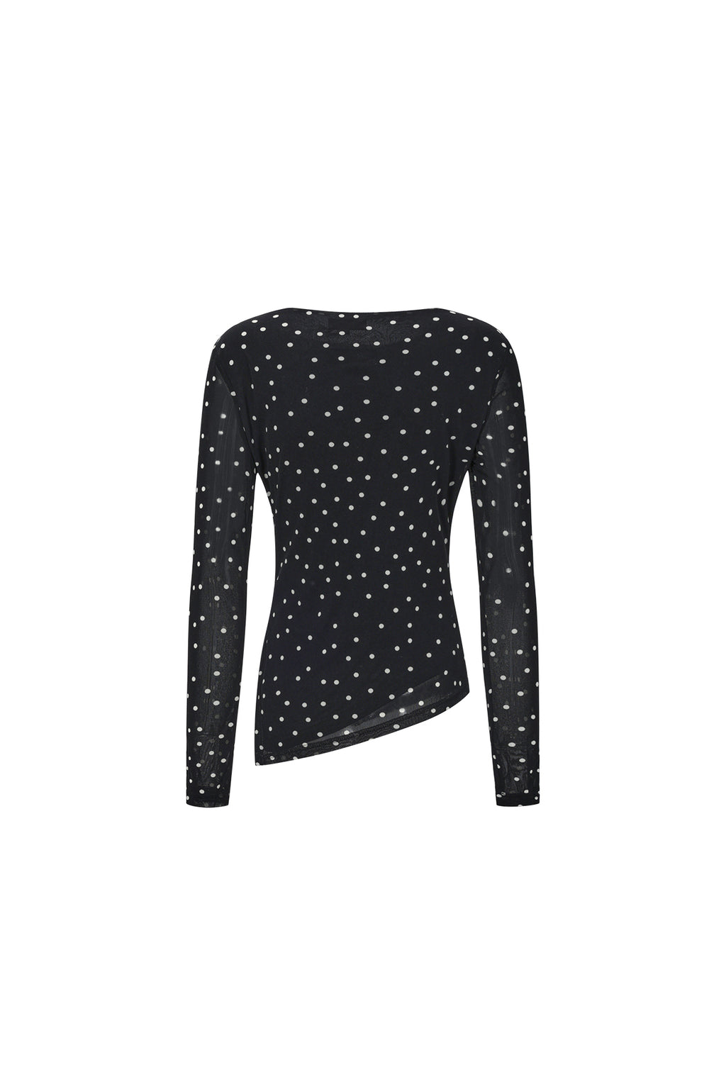 Polka Dot Longsleeve Top Black