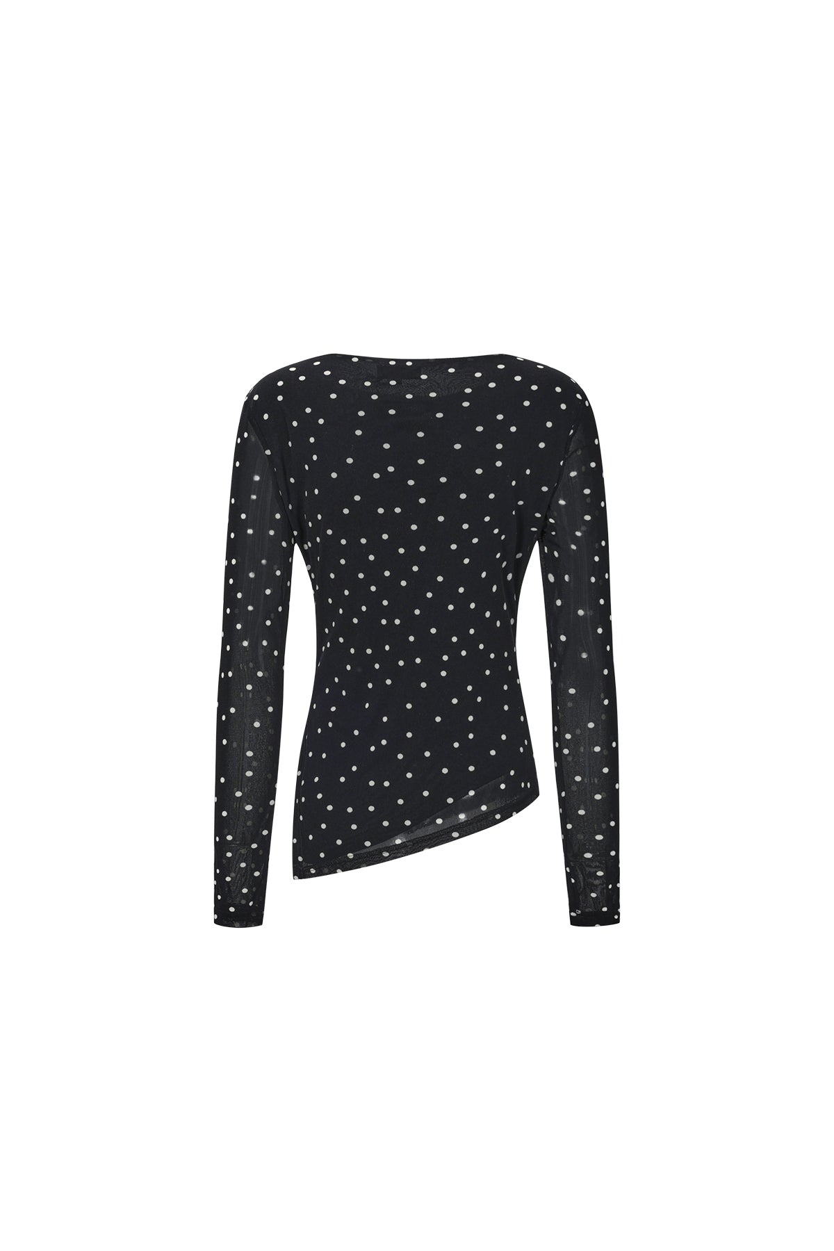 Polka Dot Longsleeve Top Black
