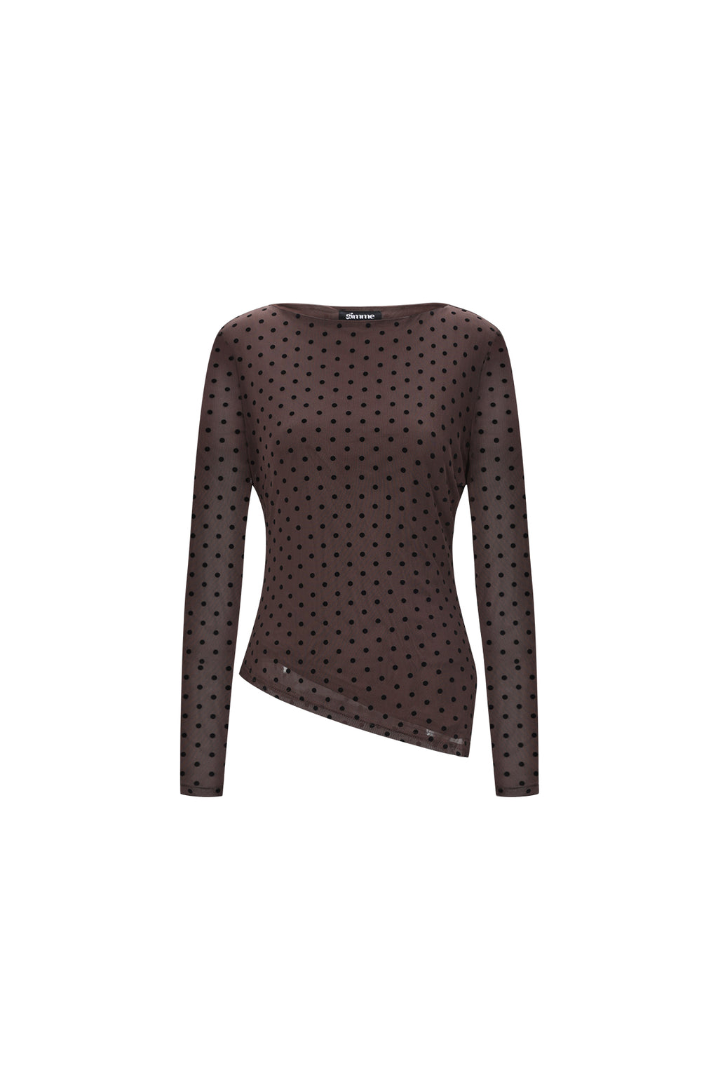 Polka Dot Longsleeve Top Brown