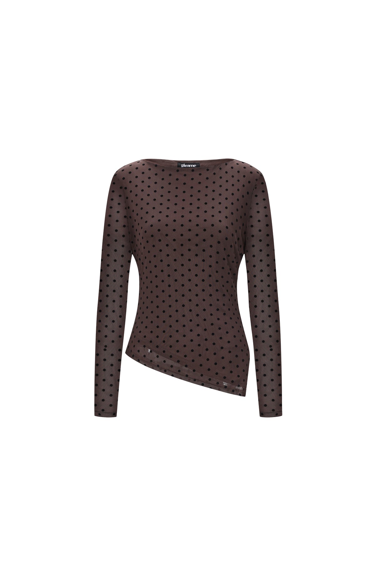 Polka Dot Longsleeve Top Brown