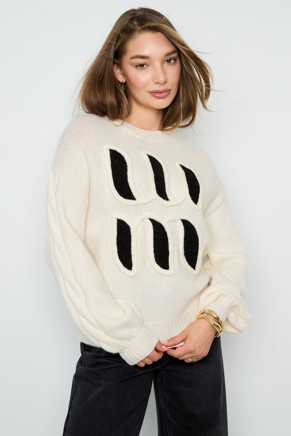 The Letter Knit Beige