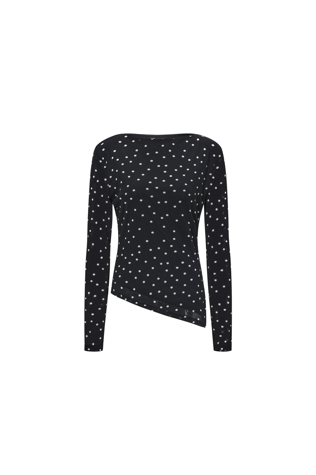 Polka Dot Longsleeve Top Black