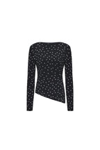 Polka Dot Longsleeve Top Black