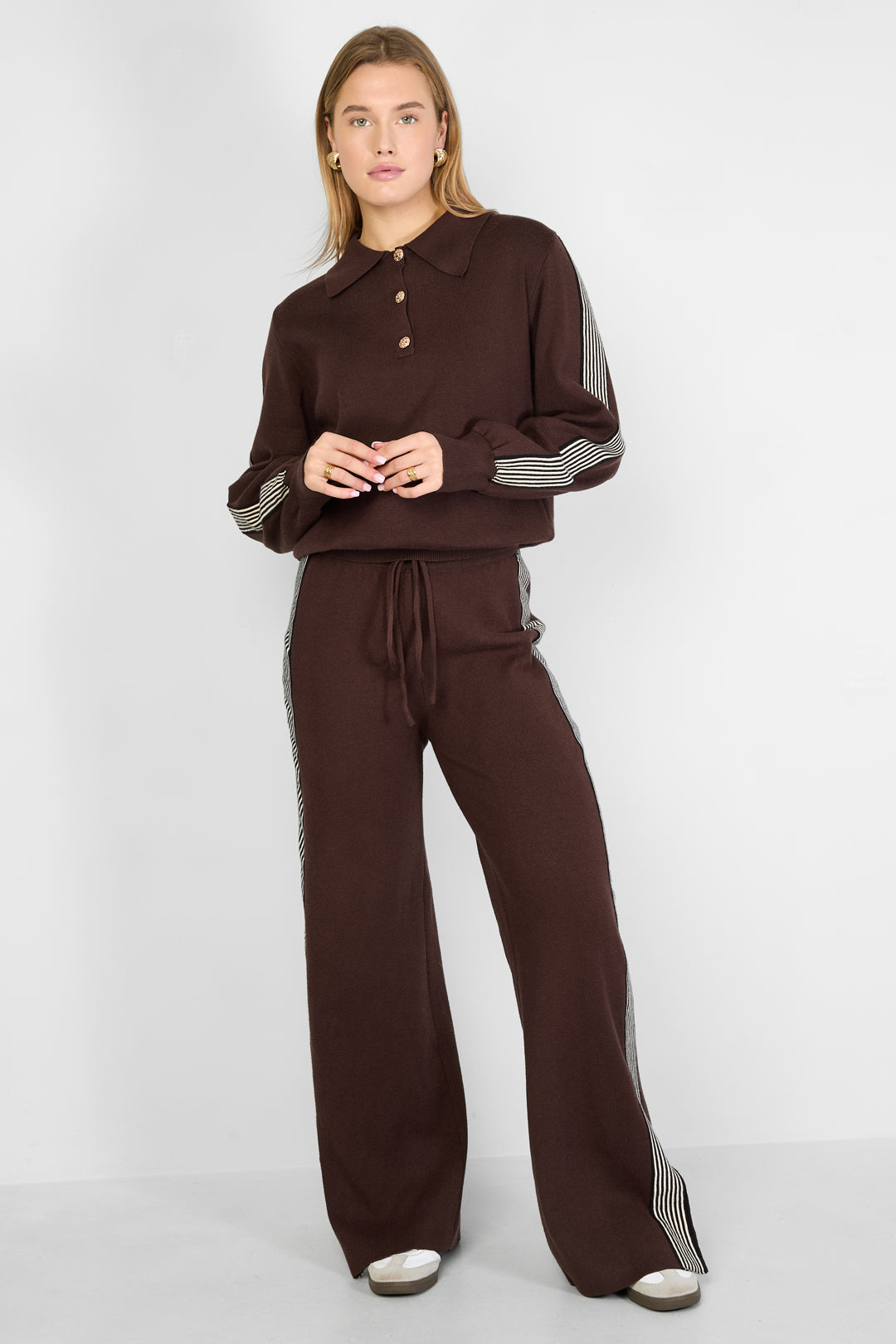 The Stripe Knit Sweater Brown