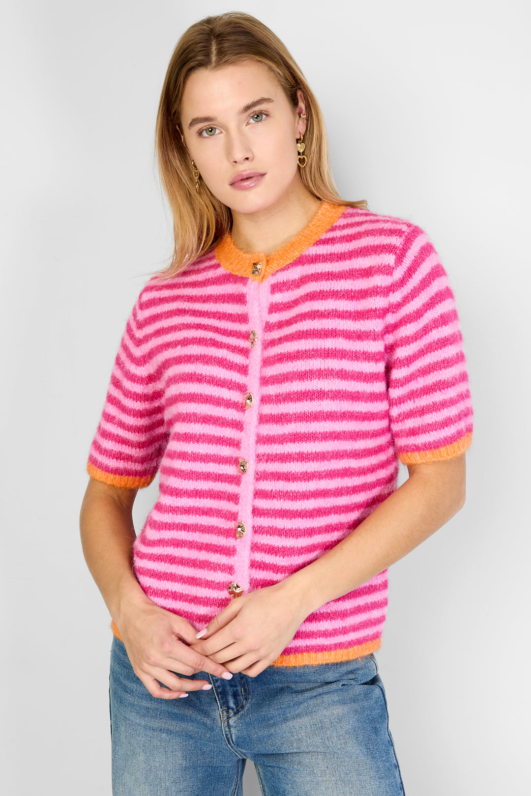 The Lela Gilet Pink Orange