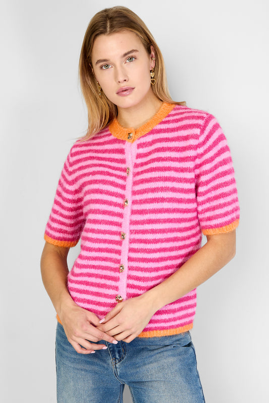 The Lela Gilet Pink Orange