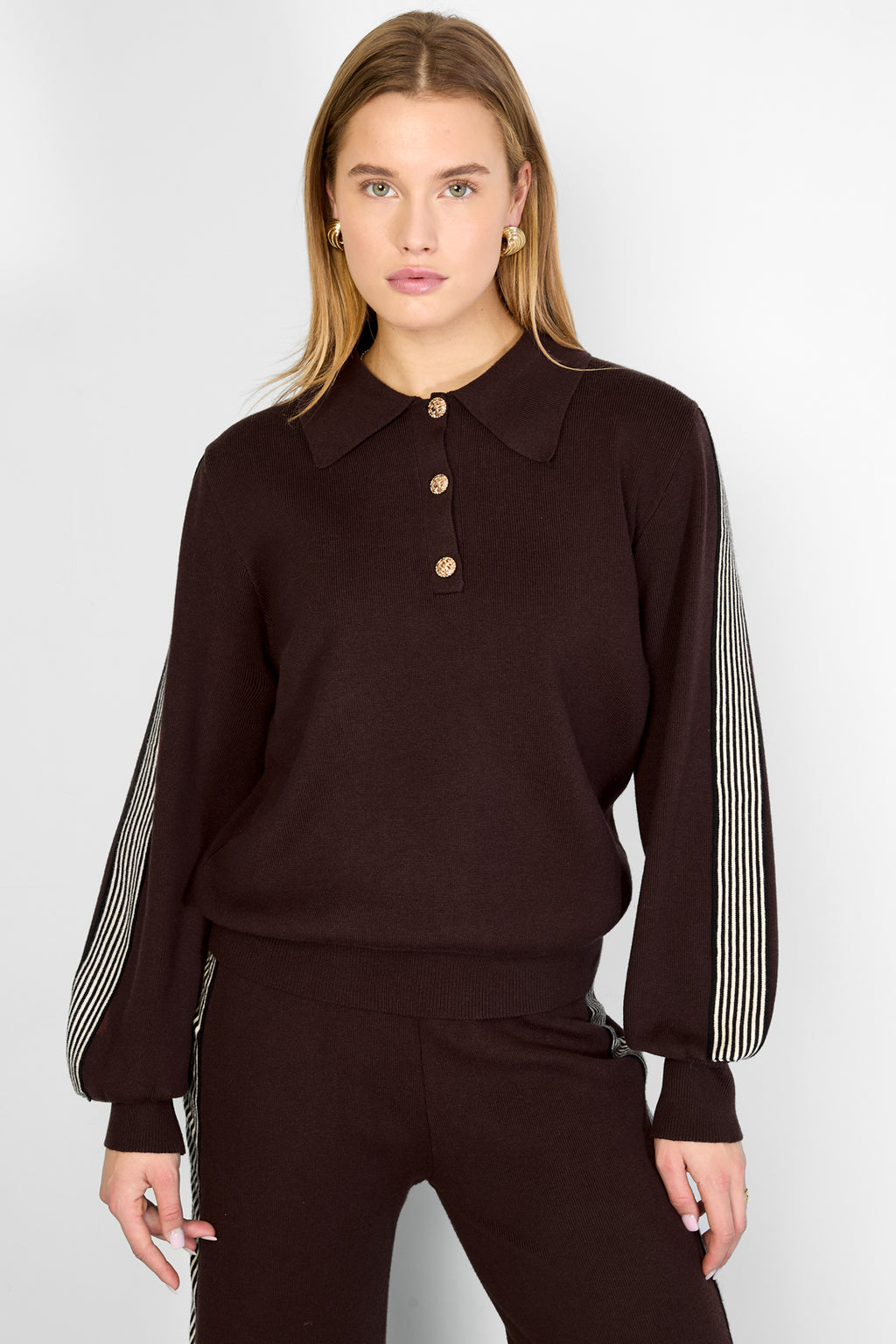 The Stripe Knit Sweater Brown