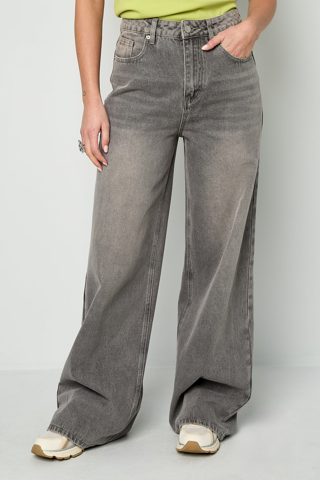 Bella Wide Jeans Grey