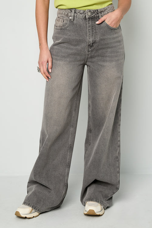 Bella Wide Jeans Grey