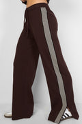 The Stripe Knit Trousers Brown